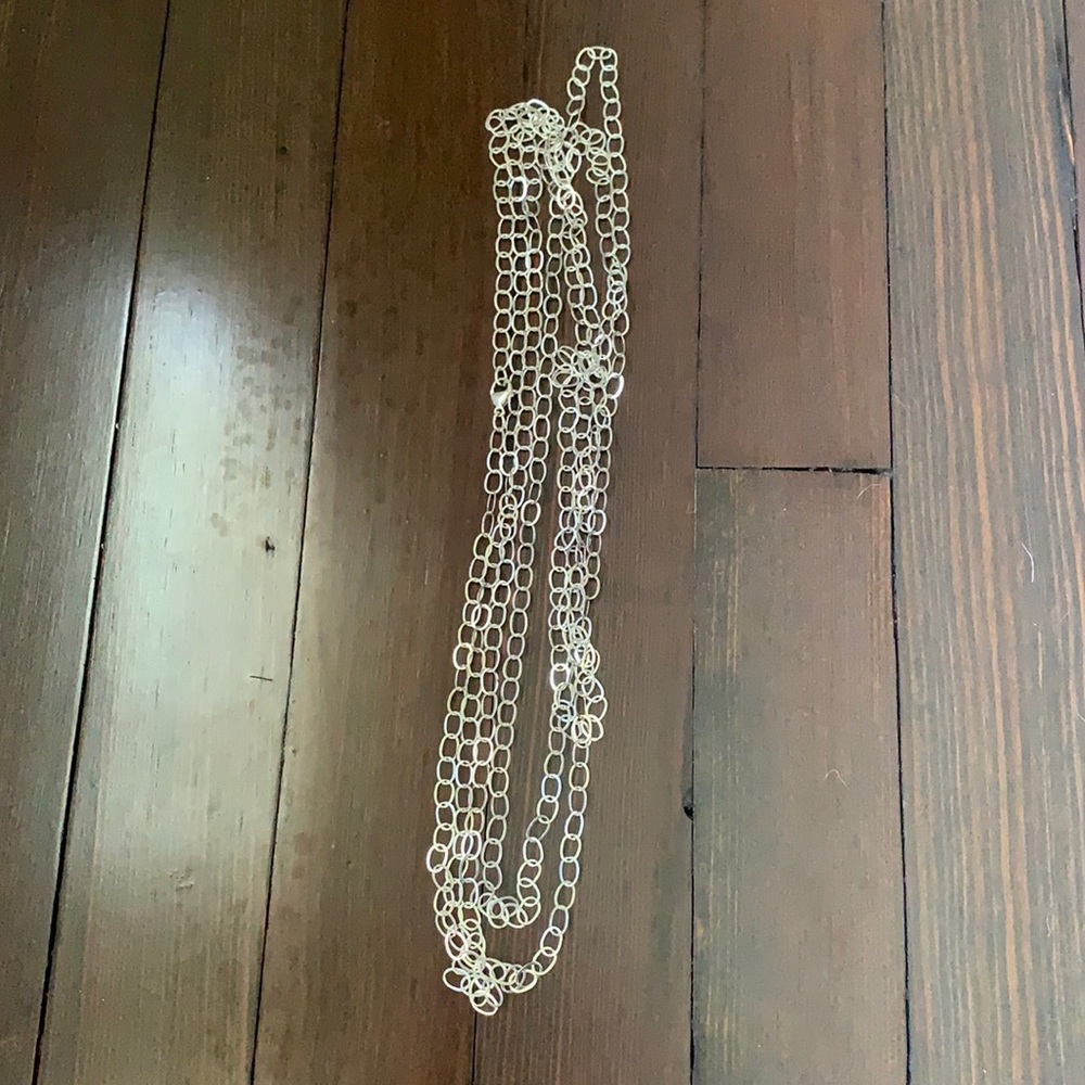 Extra long genuine sterling silver chain necklace